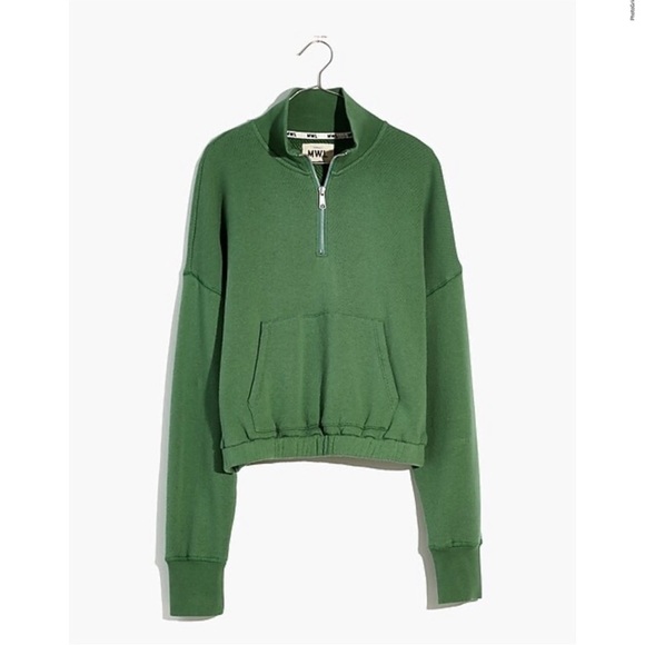 MWL Airyterry Quarter-Zip Supercrop Sweatshirt Size Small - Picture 1 of 6